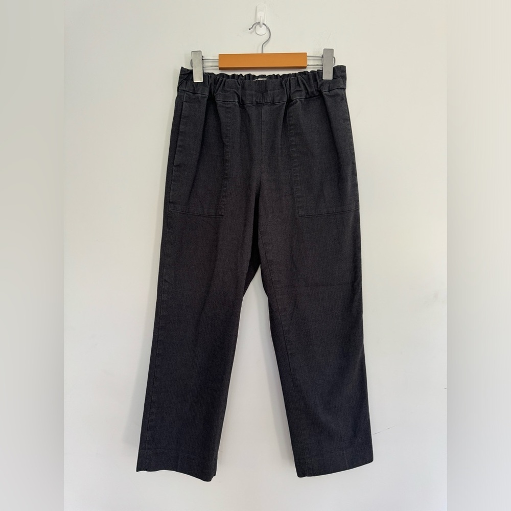 Wilfred Free Dark Grey Herringbone Trousers